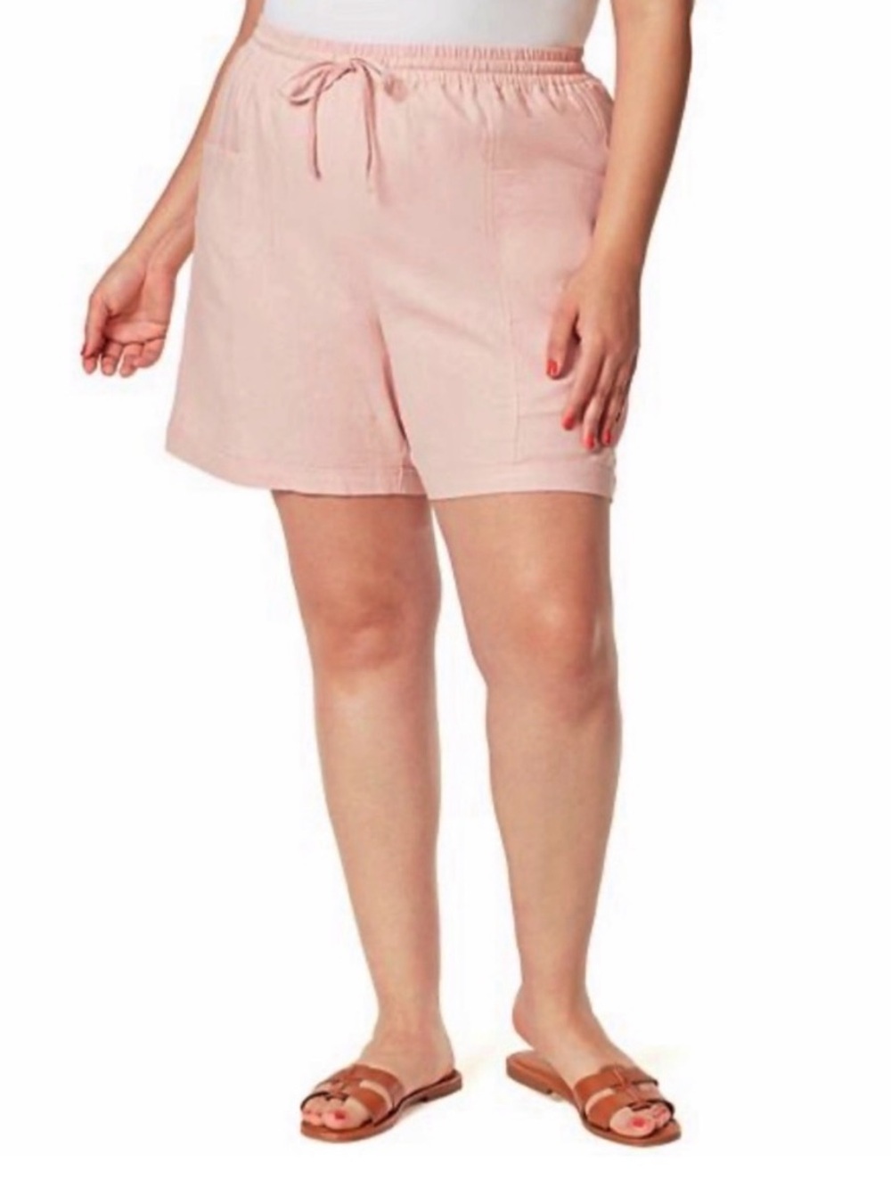 Gloria Vanderbilt Pink Linen Jenna Bermuda Shorts  Size: 2X